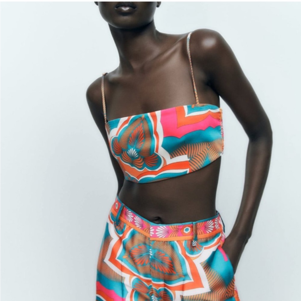 Zara printed bandeau top